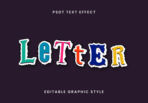 Colorful Paper Cut Out Text Effect Collage Fun Font