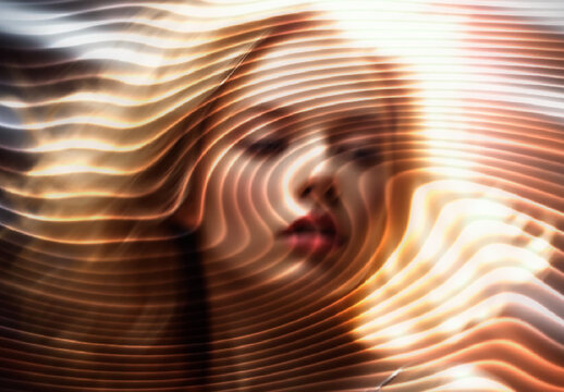 Black And Golden Warped Glass Photo Effect