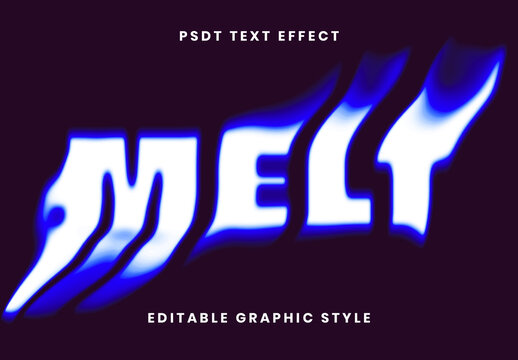 White And Blue Melting Energy Text Effect Psychedelic Dripping Font