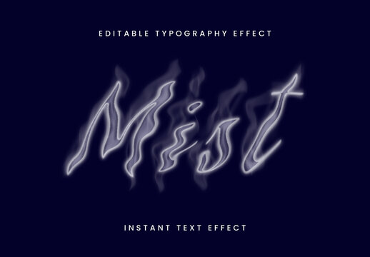 White Smoke Text Effect Blur Horror Font