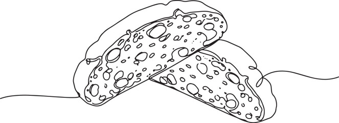 Minimalist biscotti illustration showcasing traditional italian