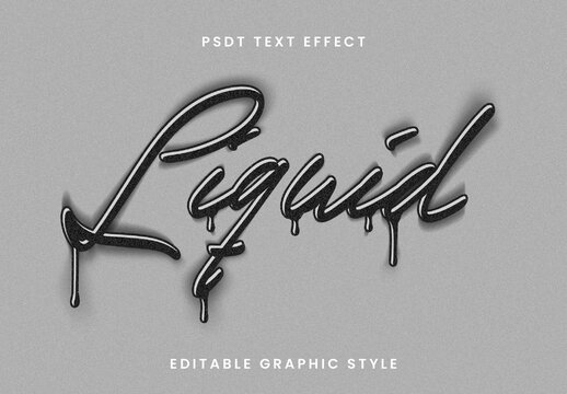 Black And Gray Dripping Ink Text Effect Script Spray Drip Font