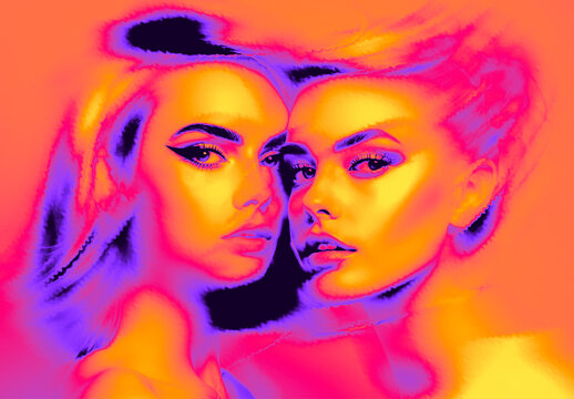 Violet And Yellow Smudged Gradient Photo Effect