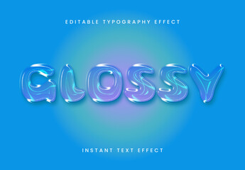 Blue And Purple Soap Bubble Text Effect Glossy Inflated Font