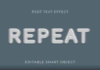 Transparent 3D Reeded Glass Text Effect Bold Distorted Font