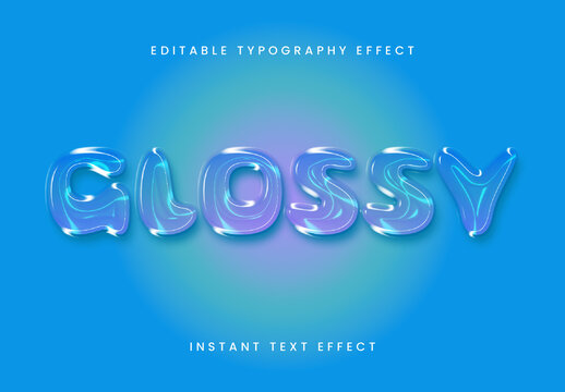 Blue And Purple Soap Bubble Text Effect Glossy Inflated Font