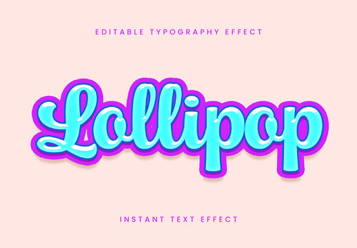 Blue And Purple Pop Style Candy Text Effect Script Cartoon Font