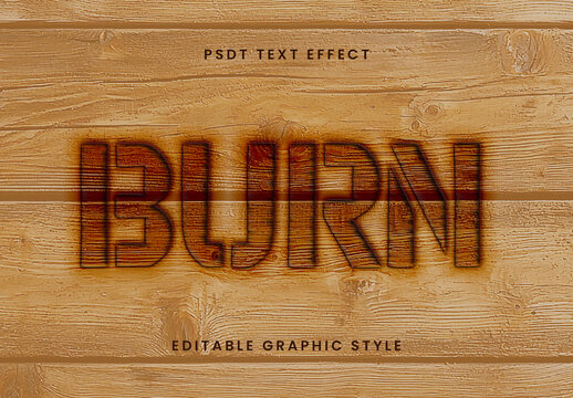 Brown Burn Wood Text Effect