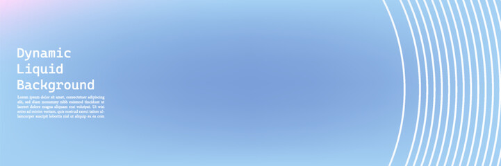 Abstract circle lines on light blue background. Geometric stripe line art design for poster, brochure, cover, website, header. Modern trendy design