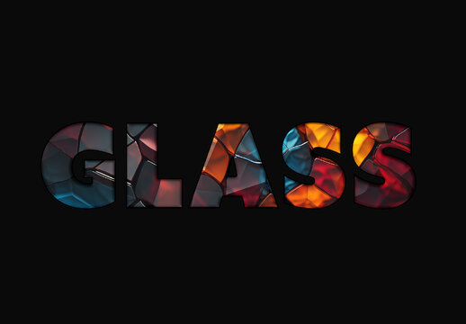 Colorful Stained Glass Text Effect Decorative Fragmented Mosaic Font