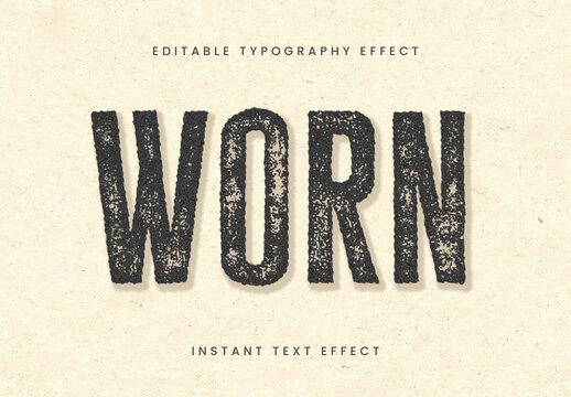 Gray Distressed Old Text Effect Grunge Vintage Font