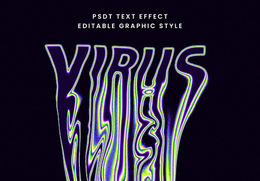 Purple And Green Toxic Text Effect Meltdown Glitch Psychedelic Horror Font
