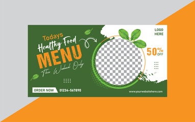 Lovely food banner template for restaurant