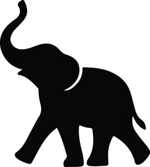 Silhouette elephant african animal illustration design black vector illustration