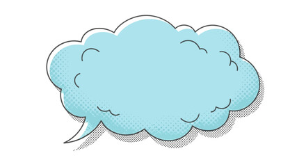 Obraz premium This playful speech bubble is perfect for adding text to any project. Its classic comic book style and halftone texture add a touch of retro charm to any design.