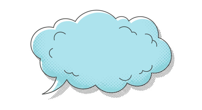 This playful speech bubble is perfect for adding text to any project. Its classic comic book style and halftone texture add a touch of retro charm to any design.