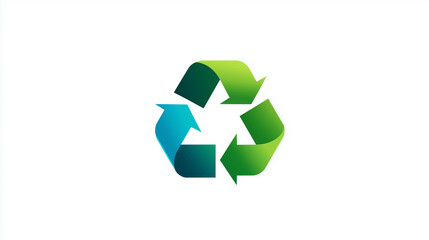 Obraz premium Iconic three-arrow recycling sign encourages circular economy, eco living and awareness for waste reduction