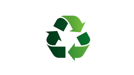 Simple green recycling symbol promotes sustainability, eco-friendly practices and circular waste reduction awareness