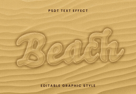 Beige And Brown Sand Text Effect Script Beach Font