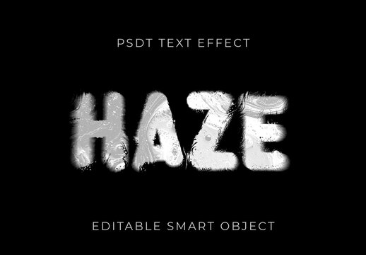 White And Black Abstract Blurry Distortion Text Effect Foggy Liquid Font
