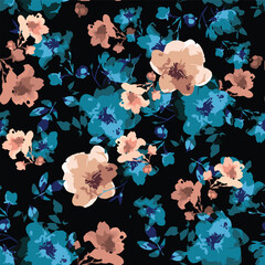 seamless background with cherry blossom flowers