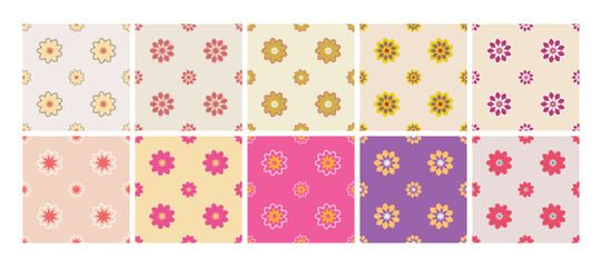 Seamless flower pattern vector floral shape doodle plant abstract texture background illustration for digital paper and print materials