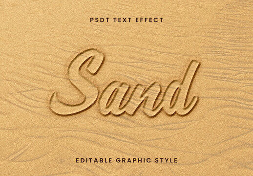 Brown Sand Text Effect Beach Engraved Font