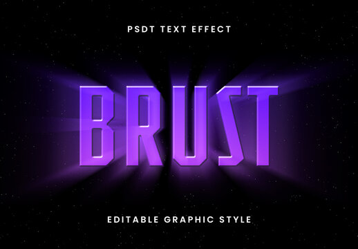 Purple Light Burst Text Effect Shimmering Font