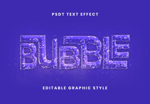 Transparent Bubbles Text Effect Liquid Water Font