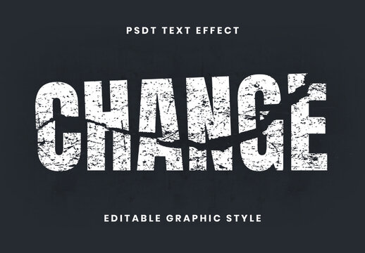 White Wrecked Text Effect Grunge Distressed Cracked Font