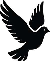 Silhouette of a dove flying bird peace hope faith vector illustration