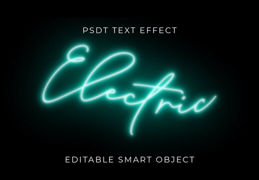 Green And White Glowing Blur Neon Text Effect Script Tube Light Font