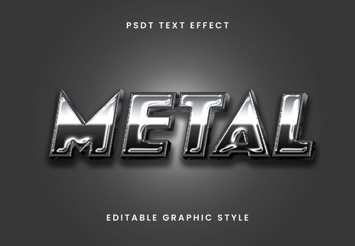 Silver Chrome Metal 3D Text Effect Metallic Industrial Font
