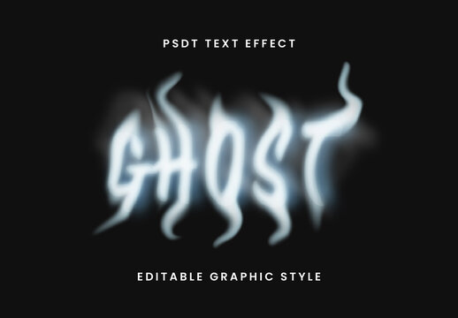 White Phantom Text Effect Ghost Smoky Font