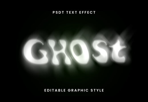 White Phantom Text Effect Ghost Spooky Blur Font