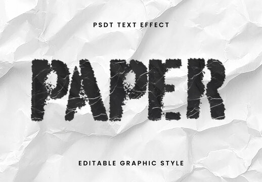 Black Grunge Wrinkled Paper Text Effect Grunge Distressed Font