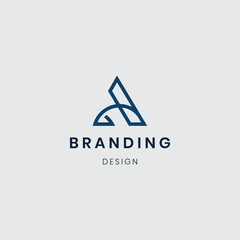 Flat design Letter shape a logo