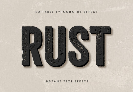 Gray And Black Grunge Texture Text Effect Distressed Rough Font