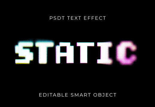 Colorful Glitch Glow CRT Scanline Arcade Text Effect Pixel Distorted Font