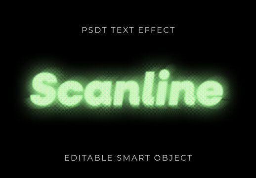 Green Pixelated Screen CRT Scanline Arcade Text Effect Halftone Retro Font