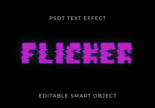Pink And Purple Glitch Glow CRT Scanline Arcade Text Effect Distorted Static Font