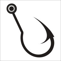 Intricate vintage illustration of a blue fishing hook isolated on a white background
