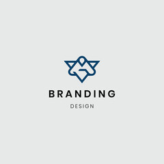 Flat design Letter shape a logo