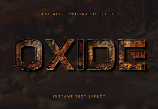 Brown And Orange Rustic Metal Text Effect Oxide Industrial Grunge Font
