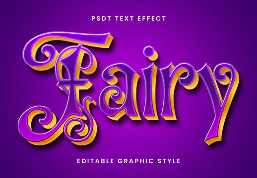 Purple And Gold Fairy Tale Text Effect Vintage Decorative Magica Font