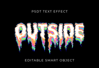 Multicolor Trippy Swirl Liquid Psychedelic Text Effect Distorted Glitch Horror Melt Font