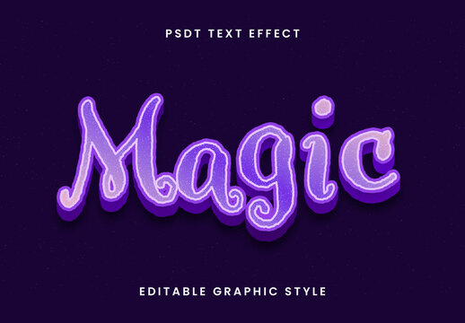 Purple Fairy Tale Text Effect Glitter Magic 3D Font