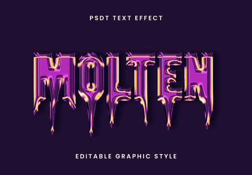 Purple Metallic Melting Text Effect Chrome Dripping Font