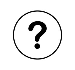 black question mark symbol icon for FAQ help support concept