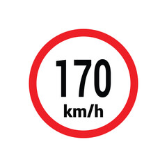Speed limit sign 170 km h icon vector design illustration
